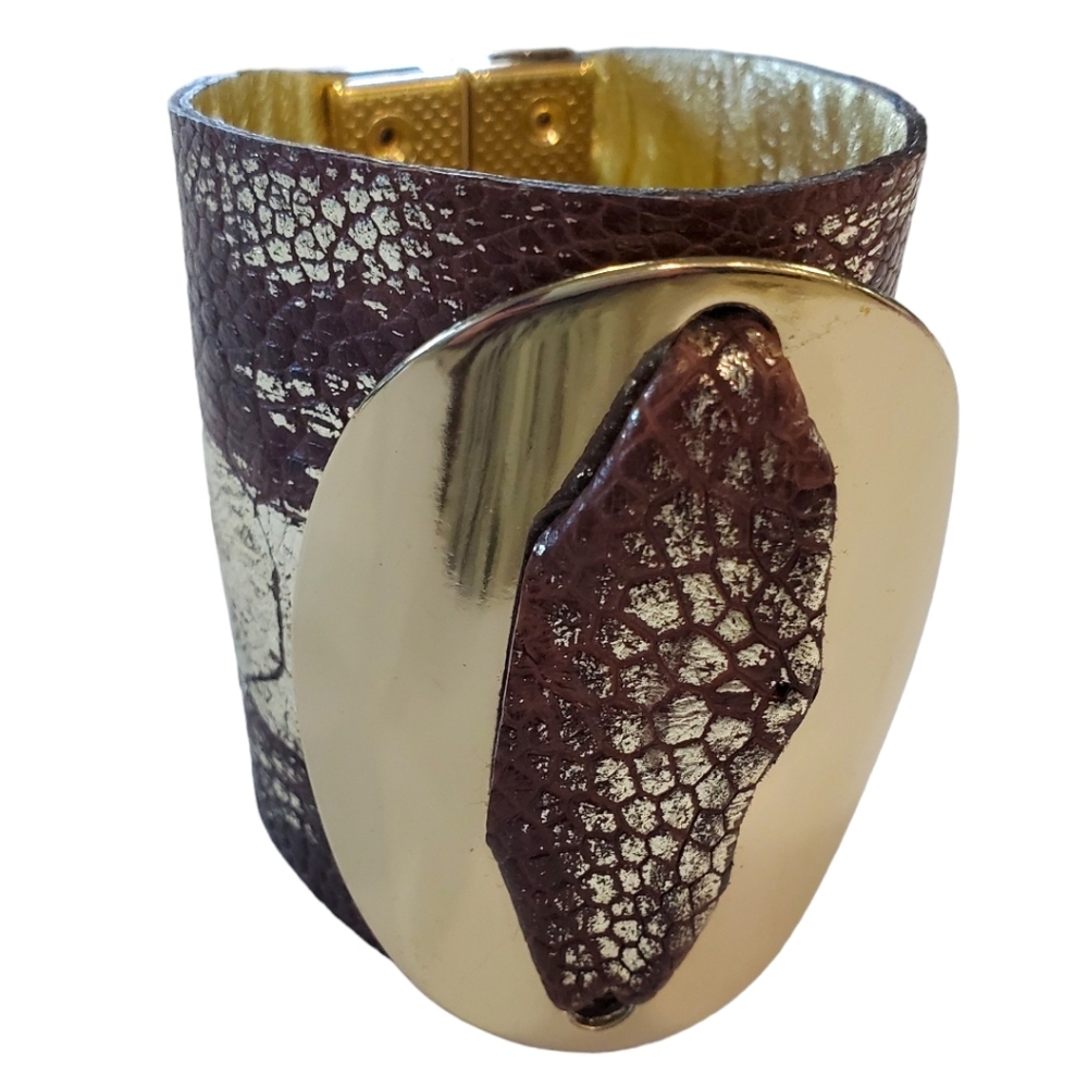 Anna Pellissari Genuine Snakeskin Wide Bracelet